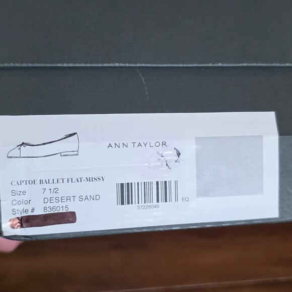 NEW Ann Taylor Missy Cap Toe Leather Ballet Flat - desert sand - 7.5 - 836015 - Picture 6 of 6